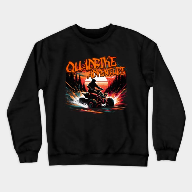 Quadbike Adventure Graffiti Design Crewneck Sweatshirt by Miami Neon Designs